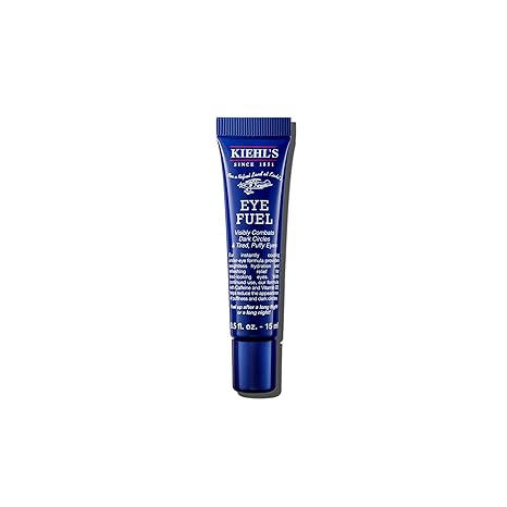Crema para ojos Facial Fuel de Kiehl's, tratamiento estimulante para ojos para hombres, fórmula con cafeína que ayuda a reducir las ojeras y la hinchazón, los ojos lucen energizados y frescos, efecto refrescante instantáneo - 0.5 fl oz A23