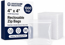 Cargar imagen en el visor de la galería, Spartan Industrial - Bolsas pequeñas con cremallera resistentes de 6" x 8" (1000 unidades)
