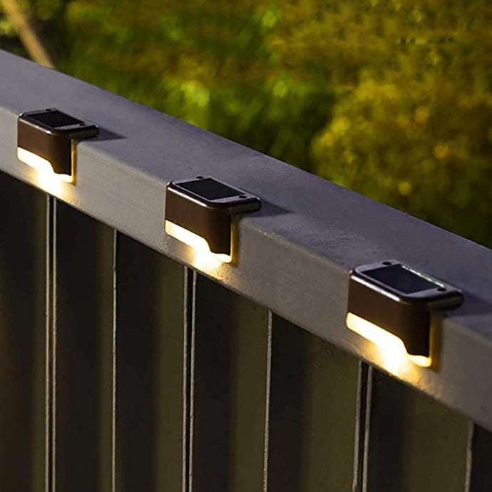 Solpex luces Led solares para cubierta al aire libre, paquete de 16, impermeables, ideales para escaleras, cercas, patio, a21 y senderos (luz blanco cálido) Color:Marrón Número de artículos:16