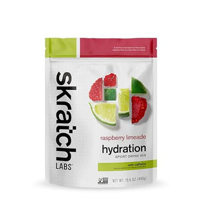 Polvo hidratante Skratch Labs | Mezcla para bebida deportiva | Polvo con electrolitos para hacer ejercicio, resistencia y rendimiento | Limonada de frambuesa con cafeína | 20 porciones | Sin OGM, vegano, kosher ln25