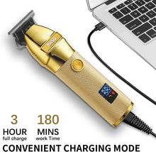 Cargar imagen en el visor de la galería, DSP® Recortadora de pelo para hombres con pantalla LED recargable ln24 para cortar el cabello (dorado)
