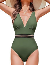 Cargar imagen en el visor de la galería, AI'MAGE Traje de baño de una pieza para mujer 2025 de malla sexy con control de abdomen
