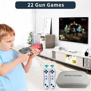 Game Console with 900+ Games, Handheld Retro Video Game Console for Kids& Adults, Game System with AR Gun Game,2 Game Controller, TV Plug& Play, Xmas Birthday Toy for Boys& Girls Age 3 + A19