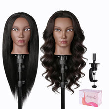 Cargar imagen en el visor de la galería, Cabeza de maniquí Beauty Star con 80% de cabello humano real, cabeza de muñeca para peinado
