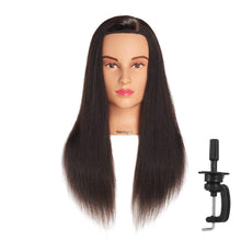 Cargar imagen en el visor de la galería, Hairingrid Cabeza de Maniquí 20"-22" 100% Cabello Humano Peluquería Cosmetología Maniquí Cabeza de Entrenamiento de Cabello y Soporte de Abrazadera Gratis
