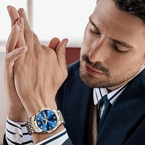 Relojes para hombre, de cara grande, fácil de leer, a la moda, simples relojes romanos para hombre, acero inoxidable, a21 fecha, impermeable, relojes de pulsera para hombre, reloj de lujo con