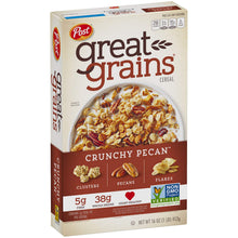 Cargar imagen en el visor de la galería, Great Grains Cereal de desayuno con pasas, dátiles y nueces pecanas, cereal de pasas con dátiles dulces y racimos de granola

