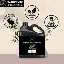Cargar imagen en el visor de la galería, Aceite de ricino y romero, 100% puro y natural, ideal para el cuidado de la piel y el cuidado del cabello, 32 onzas Ln23
