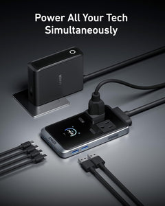 Anker Estación de carga Prime, tira de alimentación USB C 8 en 1 de 240 W, cable de extensión desmontable de 5 pies, 2 AC,a19 4 USB C, 2 USB A, para iPhone 15/14, accesorio de escritorio para MacBook,