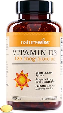 NatureWise - Vitamina D3, 5000 UI (125 mcg), A24