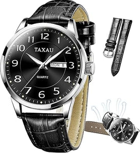 Reloj para hombre, reloj de cara grande para hombre, correa de cuero, reloj clásico para hombre, reloj de fecha para hombre, a21 reloj analógico para hombre, reloj analógico para hombre, reloj de