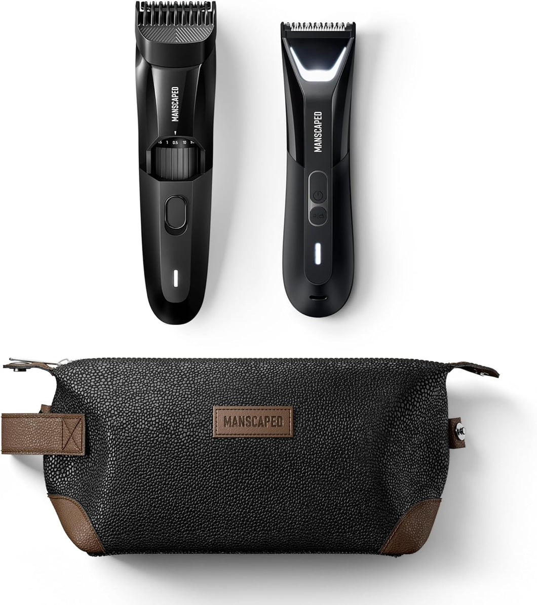 MANSCAPED® El paquete Beard & Body 5.0 contiene: The Beard Hedger™ Premium Precision ln23 Beard Trimmer y The Lawn Mower® 5.0 Ultra Electric Groin & Body Hair Trimmer