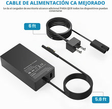 Cargar imagen en el visor de la galería, Cargador Surface Pro de 65W para Microsoft Surface Laptop Pro X, 9, 8, 7+, 7, 6, 5, 4, 3 Windows Surface Laptop 5, 4, 3, 2, 1, Studio, Surface Book, Surface Go 3 2 1 S
