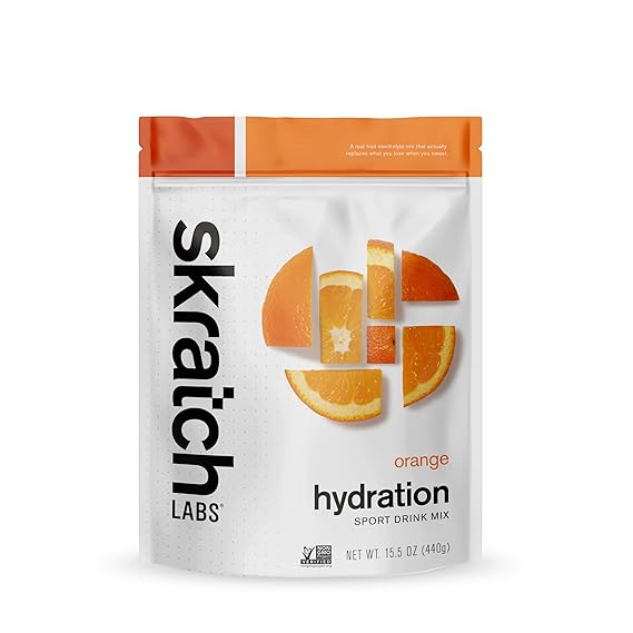 Polvo hidratante Skratch Labs | Mezcla para bebida deportiva | Polvo con electrolitos para hacer ejercicio, resistencia y rendimiento | Naranja | 20 porciones | Sin OGM, vegano, kosher ln25