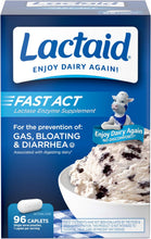 Cargar imagen en el visor de la galería, Lactaid Fast Act Comprimidos de alivio de intolerancia a la lactosa con enzima lactasa para prevenir gases
