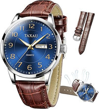 Cargar imagen en el visor de la galería, Reloj para hombre, reloj de cara grande para hombre, correa de cuero, reloj clásico para hombre, reloj de fecha para hombre,a21 reloj analógico para hombre, reloj analógico para hombre, reloj de
