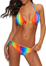 Cargar imagen en el visor de la galería, Traje de baño de dos piezas en triángulo de bikini con cordones
