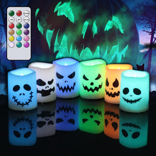 Cargar imagen en el visor de la galería, Velas votivas sin llama de Halloween GenSwin que cambian de color con temporizador remoto

