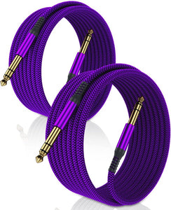 Elebase Cable TRS para instrumento de 1/4 de pulgada, paquete de 2 Q1