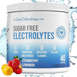 Hidratar | Polvo electrolítico sin azúcar | Sin ingredientes artificiales | Sabor a limonada de fresa | 40 porciones ln25