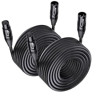 Cable Matters Paquete de 2 cables largos XLR a XLR de alta calidad, cable de micrófono XLR de 50 pies, Q1
