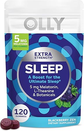 Gomitas para dormir extrafuertes de OLLY, ayuda ocasional para dormir, a23 120 unidades (el empaque puede variar)