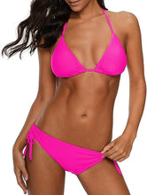 Cargar imagen en el visor de la galería, Traje de baño de dos piezas en triángulo de bikini con cordones
