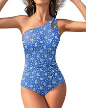 Cargar imagen en el visor de la galería, Century Star Traje de baño de una pieza de un hombro para mujeres
