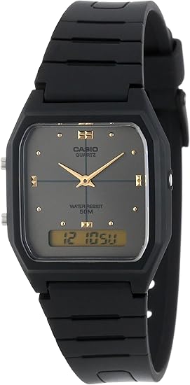Casio Reloj de doble hora AW48HE-8AV LN24  negro Ana-Digi para hombre, Negro -, Digital, movimiento de cuarzo