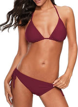 Cargar imagen en el visor de la galería, Traje de baño de dos piezas en triángulo de bikini con cordones
