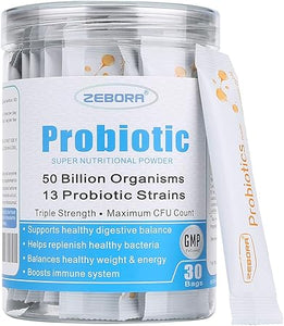 Probióticos ZEBORA prebióticos y probióticos en polvo 30 paquetes