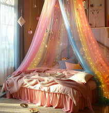 Cargar imagen en el visor de la galería, Mosquitera con Dosel para Cama de Niñas, Cortinas de Cama King con Dosel Tamaño Full Queen desde el Techo
