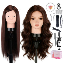 Cargar imagen en el visor de la galería, Cabeza de maniquí Beauty Star con 80% de cabello humano real, cabeza de muñeca para peinado
