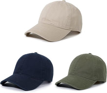 Cargar imagen en el visor de la galería, Gorra de béisbol unisex de algodón liso en blanco para papá, ajustable, estilo vintage a22
