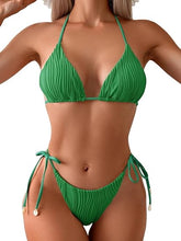 Cargar imagen en el visor de la galería, Conjunto de bikini triangular acanalado para mujer
