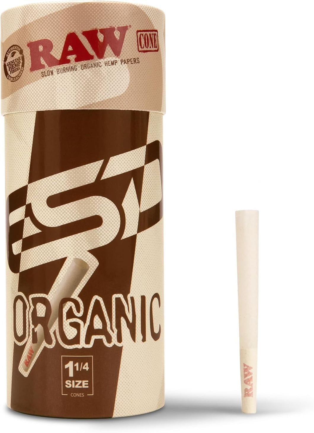 RAW 1 1/4 puro cáñamo orgánico previamente laminado en conos con filtro, 1 A24