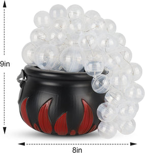 Decoraciones de Halloween para interiores, juego de caldero burbujeante DIY con 85 esferas transparentes