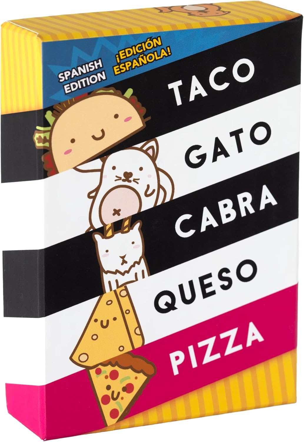 Taco Cat Goat Cheese Pizza - Edición Española! ¡Taco Gato Cabra Queso Pizza - Edición Española! A partir de 8 años, 10-15 minutos de tiempo de juego, 2-8 jugadores