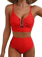 Cargar imagen en el visor de la galería, Herseas - Conjunto de bikini de 2 piezas con aro en U
