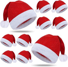 Cargar imagen en el visor de la galería, Sombreros de Papá Noel de 10 piezas a granel, gorros de Navidad
