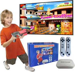 Game Console with 900+ Games, Handheld Retro Video Game Console for Kids& Adults, Game System with AR Gun Game,2 Game Controller, TV Plug& Play, Xmas Birthday Toy for Boys& Girls Age 3 + A19