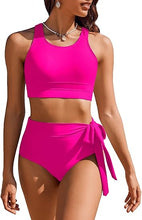 Cargar imagen en el visor de la galería, Conjunto de bikini de cintura alta para mujer
