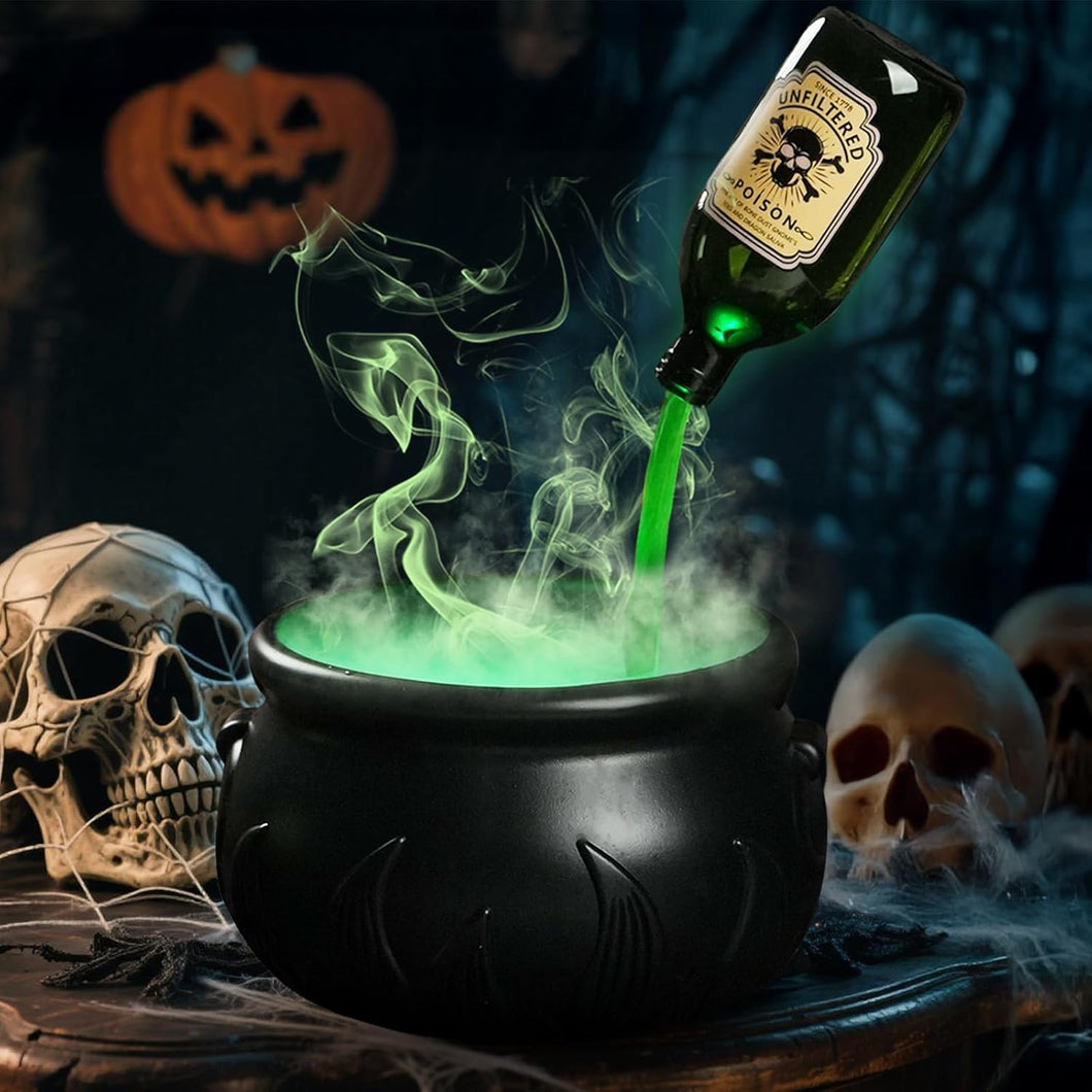 Decoraciones de Halloween para interiores - Juego de pociones flotantes DIY con caldero de brujas y creador de niebla