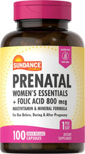 Cargar imagen en el visor de la galería, Sundance Multivitamínico prenatal | con ácido fólico | 100 cápsulas de liberación rápida | 800 mcg
