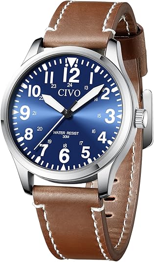 Relojes militares analógicos CIVO para hombre: relojes para hombre a21 resistentes al agua para el campo - Relojes militares para hombre
