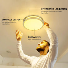 Cargar imagen en el visor de la galería, Lámpara LED de techo, de montaje empotrado, luces de techo ajustables, de 3000 K, 4000 K y 5000 K, iluminación regulable para pasillo baño cocina o escalera, listado ETL A19
