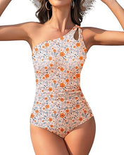 Cargar imagen en el visor de la galería, Century Star Traje de baño de una pieza de un hombro para mujeres
