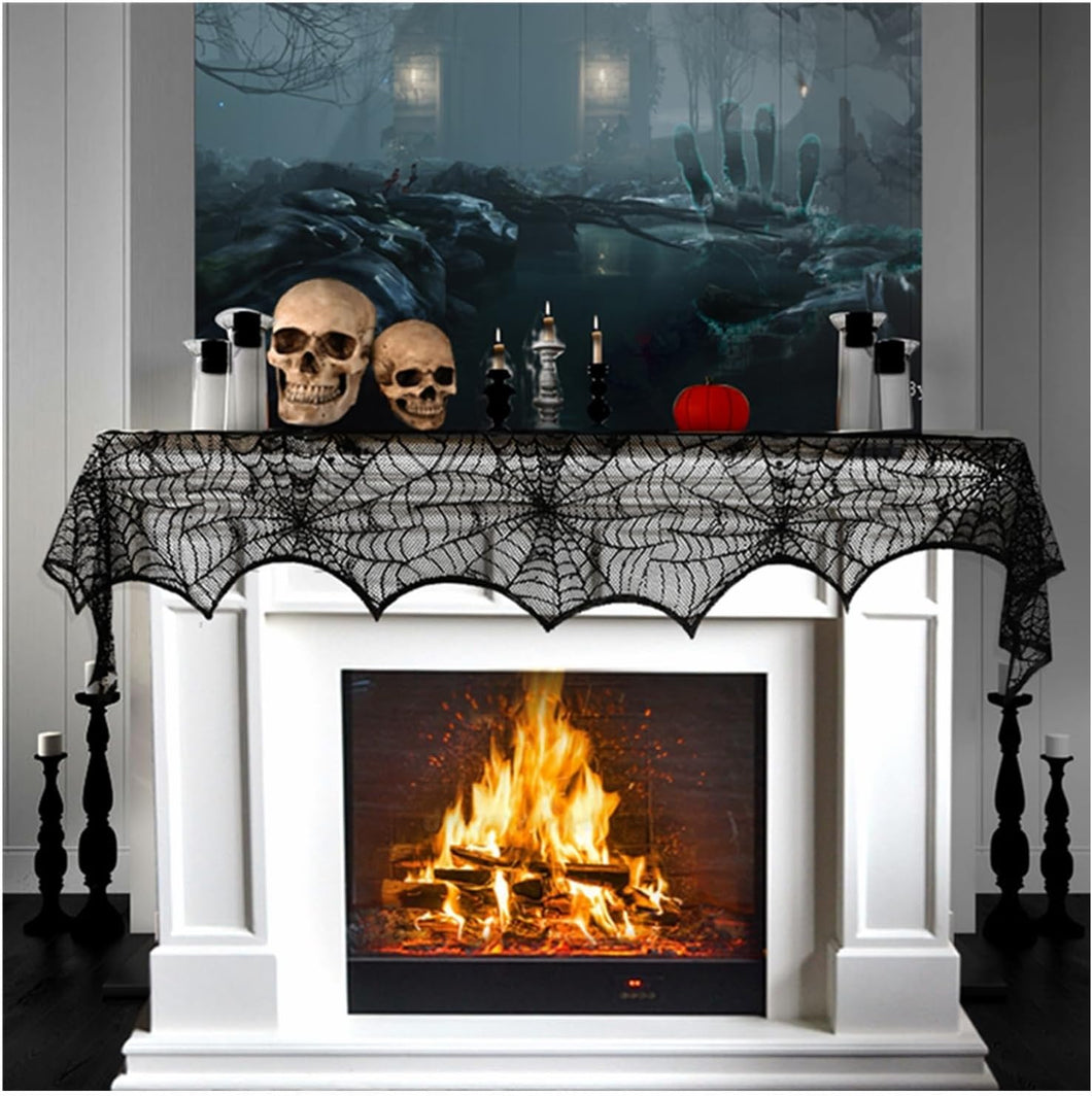 Bufanda de chimenea de telaraña de Halloween