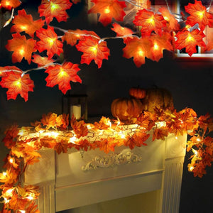 TURNMEON 2 Pack Decoración de otoño Luces de hojas de arce ampliadas Total 20Ft