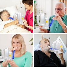Cargar imagen en el visor de la galería, Espirómetro de incentivo para adultos, a22 dispositivo de ejercicio de respiración 5000ML Inhala medición de volumen
